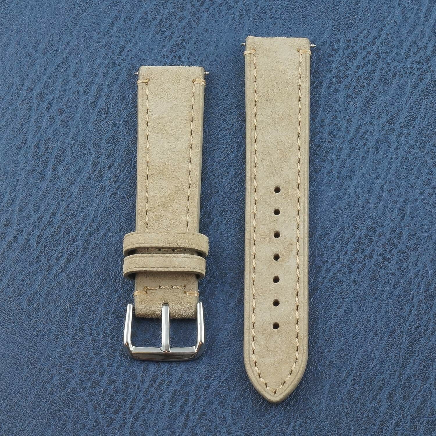 Suede Leder Armband 19mm beige